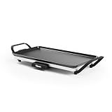 Tristar Plancha Slim M - Placa de cocción con superficie generosa de 46 x 26 cm - Termostato ajustable - Asas desmontables - Revestimiento antiadherente - Fácil de limpiar - BP-2667