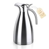 Termos 1,5 Litros, Termo Agua Caliente de Acero Inoxidable, Jarra Termica de Doble Pared, Termo Grande, Ideal como Jarra de Café, Tetera, para el Hogar o la Oficina