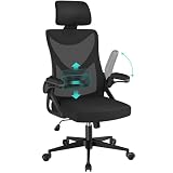 Yaheetech Silla de Oficina Ergonomica con Soporte Lumbar Escritorio Negro