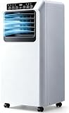 HURUMA Aire Acondicionado Portátil 7000/9000 BTU Frío Calor 3 en 1 Silencioso con Temporizador 24h Kit Ventana Eficiencia Energética Clase A para Habitaciones hasta 25, 7000btu