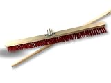 Kibros Pack 3 cepillos barrenderos PVC Rojo 100 cm con Mango de Madera