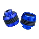 Marco de Protección Contra Caídas 2x Protector de motor choque deslizante marco horquilla delantera motocicleta Universal aluminio Deslizadores de Marco protección(Blue)