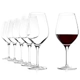 Copas para vino tinto Exquisit tipo Burdeos de Stölzle Lausitz, de 645 ml, juego de 6, aptas para lavavajillas: Copas elegantes para vino tinto, fabricadas en cristal resistente a roturas, finas y nobles.