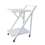 Meyvaser.com Ecommerce Company Camarera Plegable con Ruedas Carro de Servicio Plegable 65x40x85cm Color Blanco