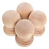 Beaupretty Remates Decorativos de Madera para Gabinetes Diseño Europeo Elegante, Estructura de Columna Romana y Detalles de Barandilla de Calabaza, 4 Piezas para Armarios y Vinotecas
