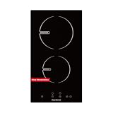 Corberó - Placa de Inducción 2 zonas| CCIG205D | 29 cm| Potencia 3680W | Control Táctil | 9 Niveles de Potencia | Booster | Temporizador | Bloqueo Seguridad | Desconexión Automática |Cristal Negro