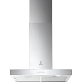Electrolux LFT416X Campana extractora de pared, 60 cm, 3 velocidades, Potencia máxima 600 m3/h, Control botones, Luces LED, Filtro de carbón lavable antigrasa, Chimenea incluida, Inox, Clase C