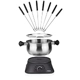 Tristar FO-1106 Aparato para Hacer Fondue, Acero Inoxidable, Negro, 1.3 litros