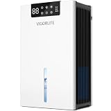 Deshumidificador, 2800 ml, deshumidificador eléctrico silencioso con descongelación automática, temporizador y pantalla LED, 7 colores, absorbe la humedad para casa, armario y trastero (Blanco)