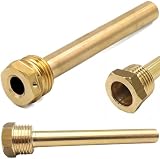 Vaina de inmersión de latón 1/2 pulgada 200 mm - Casquillo para sensor de temperatura - Rosca exterior - Para caldera o calentador de agua - Latón resistente a la corrosión - Tubo de protección