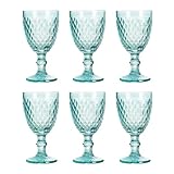 Solycarpa Juego de 6 Copas de Cristal de Colores para Vino, Cava y Agua