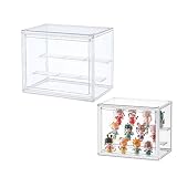 Siyecioa Vitrinas para Colecciones Vitrina Cristal Expositora Metacrilato, Caja de Exhibición de Acrílico Transparente, Vitrina de Muñecas con Puerta para Figuras Coleccionables (27×18×21)