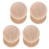 GALPADA Remates de Madera Maciza para Muebles, 4 Piezas Tamaño Pequeño, Color Amarillo Claro, Balaustres Decorativos para Vinotecas y Alacenas, Remates para Barras de Cortina y Decoración