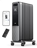 Dreo Radiador de Aceite 2000W, Calentador de Aceite Eléctrico Portátil 9 Elementos Con Mando a Distancia, Temporizador 24h, 3 Ajustes de Calor, 4 Modos, protección contra sobrecalentamiento