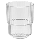 APS Linea - Vaso de plástico Tritan de alta calidad con 0,15 litros, sin BPA, apilable, irrompible, reutilizable, apto para lavavajillas, 150 ml, transparente