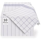 Blumtal paños de cocina algodon 50x70cm en juego de 10 - trapos cocina de 100% algodon - trapos de cocina para secar súper absorbentes - paños cocina algodon - kitchen towels - trapos azules a cuadros