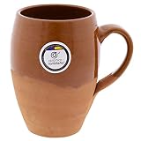 CERÁMICA RAMBLEÑA | Vaso de cerveza | Vaso jarra barro rojo - Modelo 06 | Jarras de cerveza en barro rojo | Vasos de agua | 100% hecho a mano | 500 ml