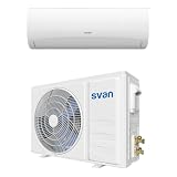 Svan Aire Acondicionado Split, Aire Frio Calor, 12000 BTU, SAAS1202W. Bomba de Calor, Mando a Distancia, Temporizador, Clasificación Energética A++, Cobertura 25 m2