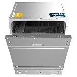 Cecotec Lavavajillas Integrable de 60cm Bolero Aguazero 6102 Full-BI E. 1850W, 12 Cubiertos, Cesta de Cubiertos, 6 Programas, Bajo Consumo, Comienzo Diferido, KidLock, Panel Táctil