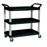 Carro de Servicio Profesional para Transporte de Todo Tipo de artículos. Especial para Uso en Bares, restaurantes, hoteles y Grandes Superficies. Elegante en Color Negro y Aluminio anodizado