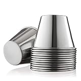 LOW&EE® Flaneras en Acero Inoxidable-Molde para flan- Flaneras individuales acero inoxidable-12pzs (9cm)