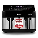 Freidora de aire sin aceite, doble bandeja de 9 litros (4,5LX2) control por pantalla táctil -17650W
