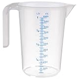APS Vaso medidor de 1 l, diámetro de 12 x altura de 16,5 cm, mango abierto