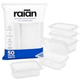 RAIAN 50 envases de plástico con tapa desechables apto para congelado 1000c