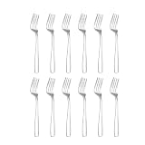 Otto Koning Hannover - Tenedores de mesa (12 piezas, acero inoxidable, acabado pulido brillante. Ideal para uso diario. Diseño de líneas simples.