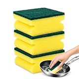 CHEFZOCO Estropajo para Fregar, Esponja para Lavar Platos, Esponja para Fregar, Esponja Limpieza de Cocina, Estropajo Cocina, Esponja Cocina Dos Lados, Estropajo Salvauñas, No Raya, 3 Unidades