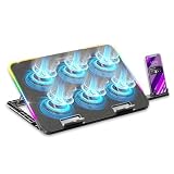 Empire Gaming – 2025 Nuevo – Guardian C600 – Base refrigerador para Ordenador portátil de 12 a 15,6 '' – 6 Ventiladores – Rueda de Velocidad – 7 Modos RGB – 5 Alturas Ajustables – Soporte extraíble