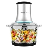 Cecotec Picadora ChopBeat 2000 Vindaloo Glass, 500W de Potencia, Pica, Trocea y Corta, Cuchilla de 4 Hojas de Acero Inoxidable, 2 Velocidades, Bol Cristal 500g