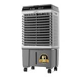 Climatizador Evaporativo Industrial 20L | Sin Tubo Exterior | Naves, Talleres y Terrazas hasta 20 m² | 65W | 3 Velocidades | Mando a Distancia | 4 Acumuladores de Frío | Oscilante | Portátil