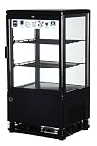METRO Professional Vitrina Refrigerada GGC2058B, 42.8 x 38.6 x 81 cm, 58 L, 2 Estantes Ajustables, Iluminación LED, Negro