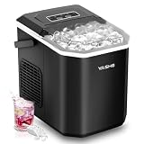 YASHE Máquina de Hielo de Encimera – Cubitos en Forma de Bala en 2 Tamaños, 9 Cubitos en Solo 6 Minutos, Hasta 12 kg de Hielo al Día, Portátil y Autolimpiante con Asa – Ideal para Cocina y Camping