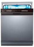 Midea Lavavajillas 60 cm+++ Inox para 14 servicios - Lavaplatos libre instalación - Compacto con 10 Programas de Lavado integrable - Filtro Antibacterias y Programación Horaria Nuevo Modelo