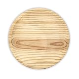 Fackelmann Plato de Madera para Pulpo a la Gallega, Plato para Servir Jamón, Embutido y Queso, Diámetro 22 cm, Madera de Haya, Lavar a Mano, Color Natural, 1 ud.