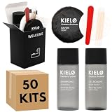 Kit de baño genérico para el hogar en negro | Ideal para alquileres estacionales y Airbnb | Envase elegante y compacto - Fragancia agradable | Completo y listo para usar