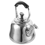 Hervidor de agua de acero inoxidable, 1 l, con silbato y filtro, hervidor de agua doméstico para gas y cocina de inducción, para té y café, práctica tetera