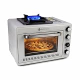 Eurocatch Horno Portátil de Gas - Propano y Cartuchos de Butano 227g - Horno de Camping con Quemador - 25,2L - 2,1kW - Uso Exterior y Doméstico