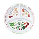Yuecda Plato de control de porciones para nutrición equilibrada – Platos de alimentación saludable para adultos y adolescentes – Separadores de melamina, pérdida de peso, diabetes