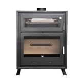 MF - Insertable de Leña con Horno Coral 90 de 13 kW para Chimenea Cassette con Función Cocina y Calefacción