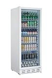 METRO Professional Frigorífico para Bebidas GSC4280, Nevera Vertical con Puerta de Cristal, 59,5 x 54,5 x 159 cm, Iluminación Led, 6 Estantes Ajustables, con Cerradura, 4-18 °C (280L, Blanco)