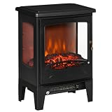 HOMCOM Chimenea Eléctrica 900W/1800W para 20-25 ㎡ Negro