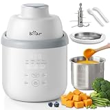 Bear Robot de Cocina para Bebé NutriEase AllStage Acero Inoxidable, Procesador de Alimentos para Bebé OneStep, Cocción y Molienda Automática para Comida Casera Saludable, Sin BPA