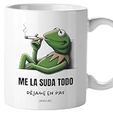 Tazas originales, Taza divertida con frases y mensaje gracioso, Detalles para compañeras de trabajo, Amigo invisible, Funny mug, Cerámica 330 mL (Me la suda)