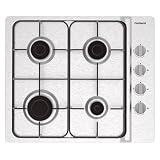 Corberó - Placa de Gas | CPGS423X | 4 Fuegos | Potencia 7,5 KW | Sin Autoencendido | Válvula Seguridad Corte de Gas | Desconexión Automática de Seguridad | Kit de conversión a gas natural | Inox