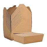 La Llareta Contenedores de Ensalada de Papel Kraft, 25 Piezas Contenedores de Comida, Contenedores para Llevar, a Prueba de Aceite y Agua, para Sándwich, Tarta de Queso, Hamburguesa (1000ml)