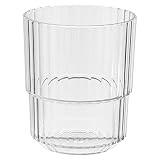 APS Linea - Vaso de plástico Tritan de alta calidad con 0,3 litros, sin BPA, apilable, vidrio reutilizable y apto para lavavajillas, 300 ml, transparente transparente