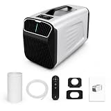 Aire Acondicionado Portatil 12V 24V para Caravana y Camping, 5200 BTU, 4 Modos Frío/Ventilador/Deshumidificación/Sueño, Temporizador 24h, Mando, para Casa, Coche, Camper y Viajes Cortos Silver-220V